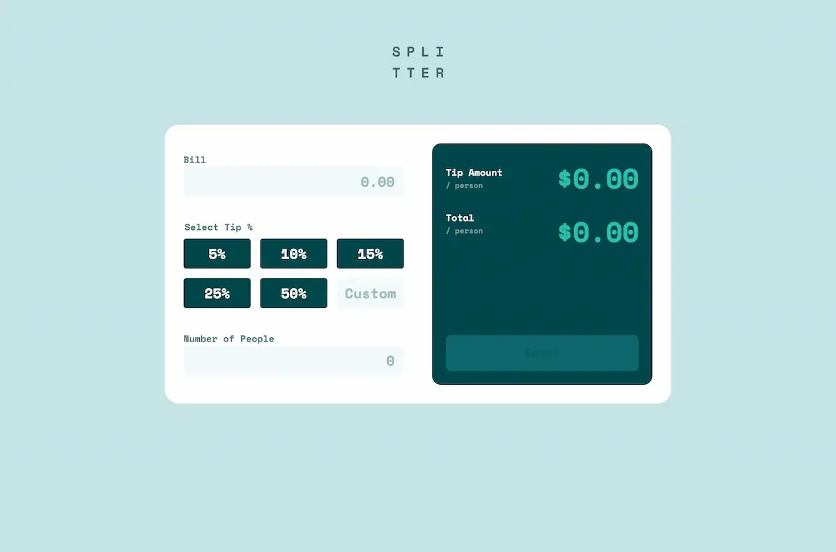 screen shot of tip calculator app